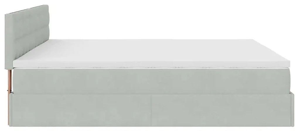 Estrutura de cama otomana com colchão 160x200 cm cinzento claro