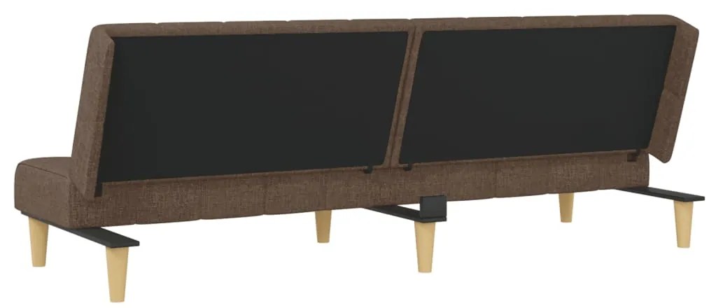 Sofá-cama de 2 lugares tecido cinzento-acastanhado