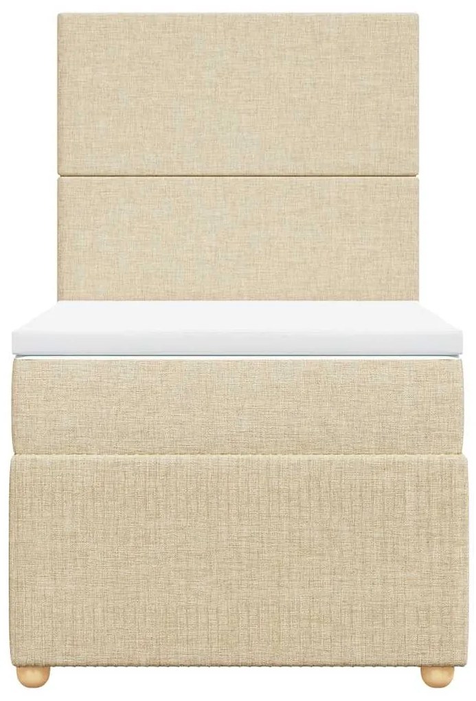 Cama com molas/colchão 90x190 cm tecido cor creme