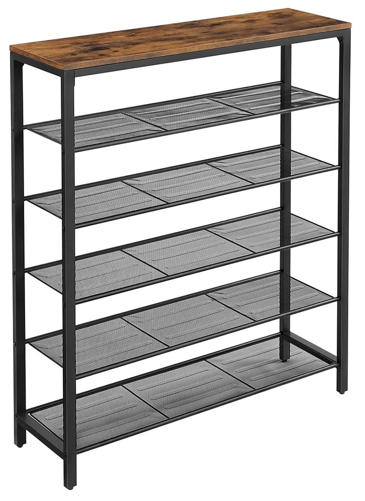 LBS016B01 Shoe Rack with 5 Grid Levels and Large Surface for