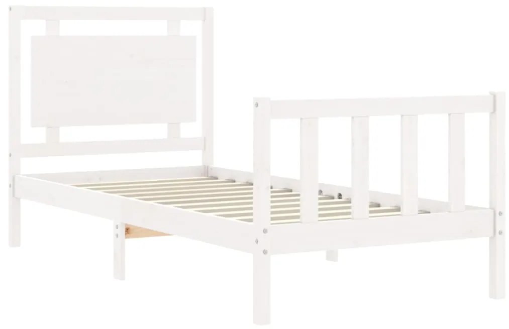 Estrutura de cama com cabeceira 90x200 cm madeira maciça