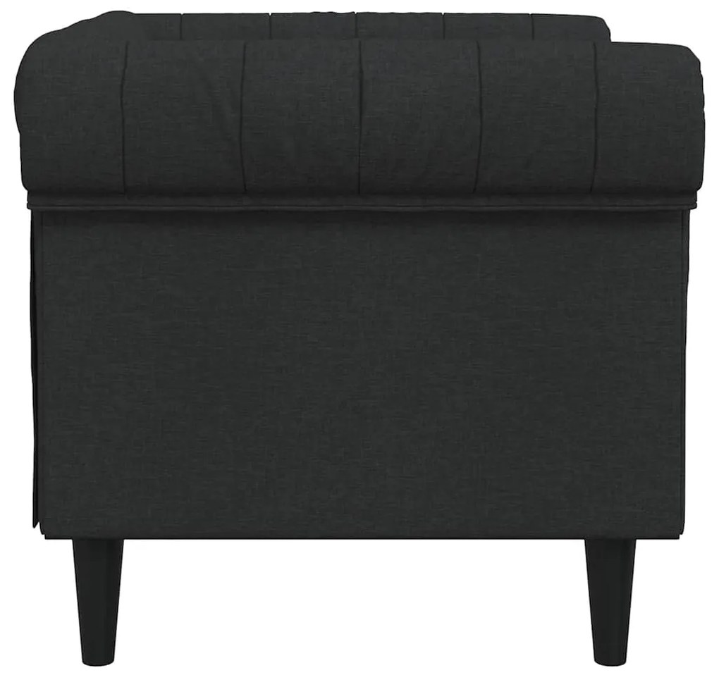 Sofá chesterfield tecido preto