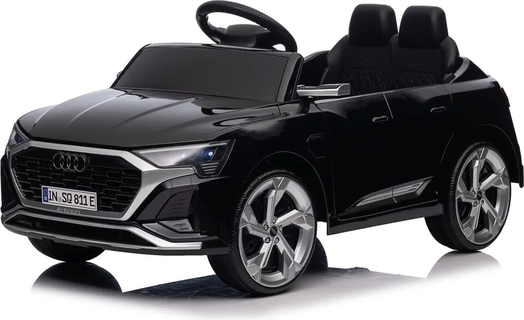 Carro elétrico para Crianças 12V 4x4 Audi SQ8, Rodas de espuma EVA, comando, assento Couro ecológico Preto