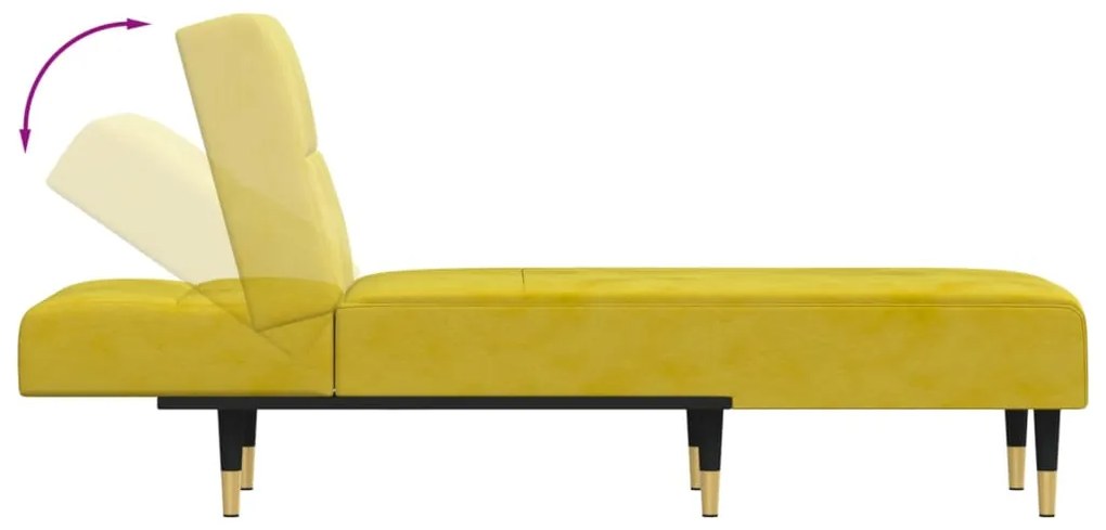 Chaise longue veludo amarelo