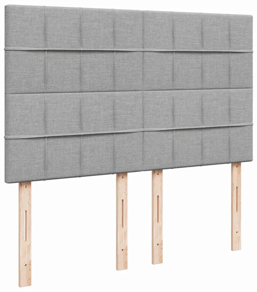 Cama com molas/colchão 140x190 cm tecido cinzento-claro