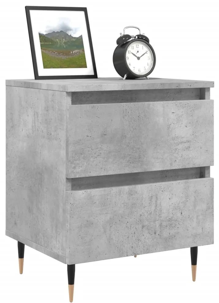 Mesa de cabeceira 40x35x50cm derivados madeira cinzento cimento