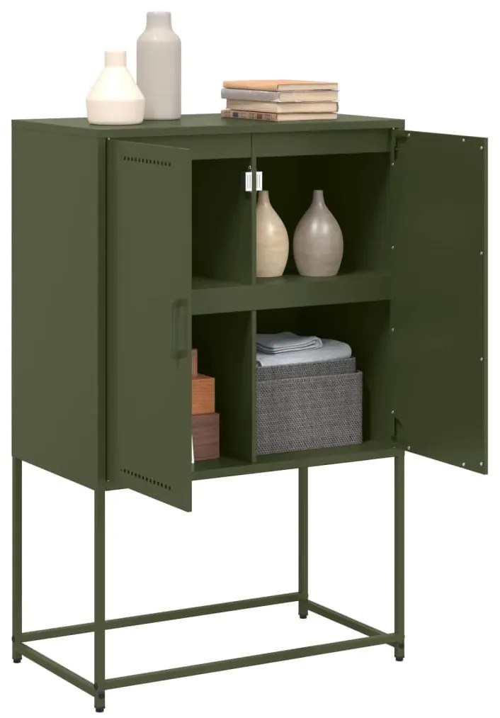 Aparador alto 68,5x38,5x107 cm aço verde azeitona