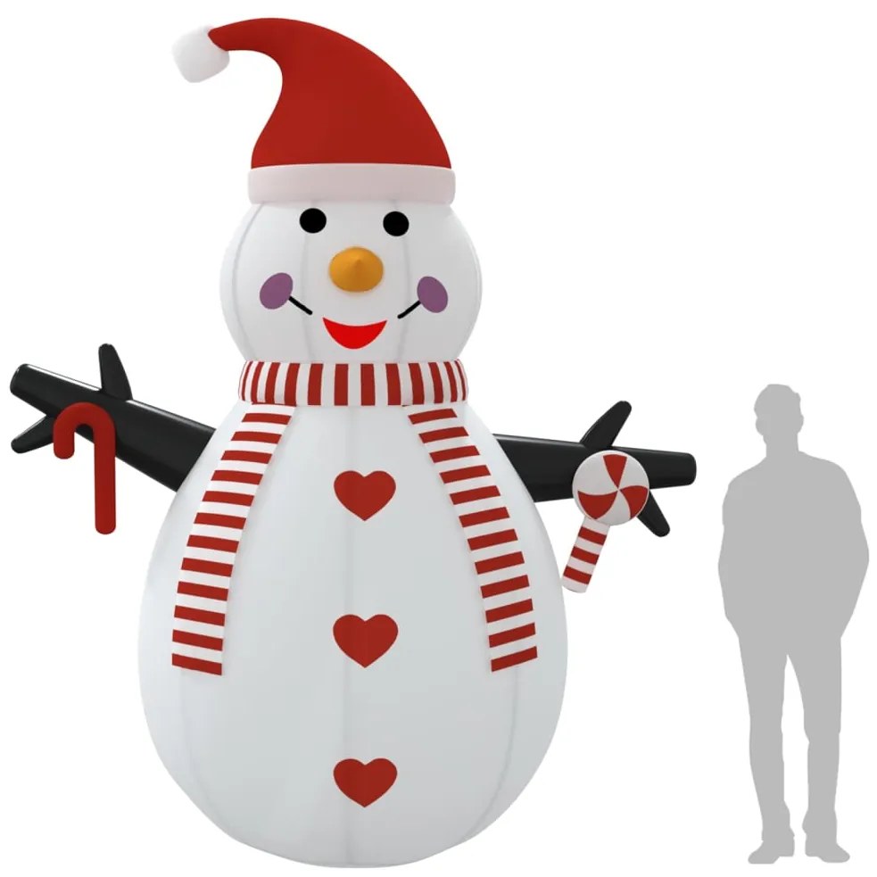Boneco de neve insuflável com luzes LED 360 cm