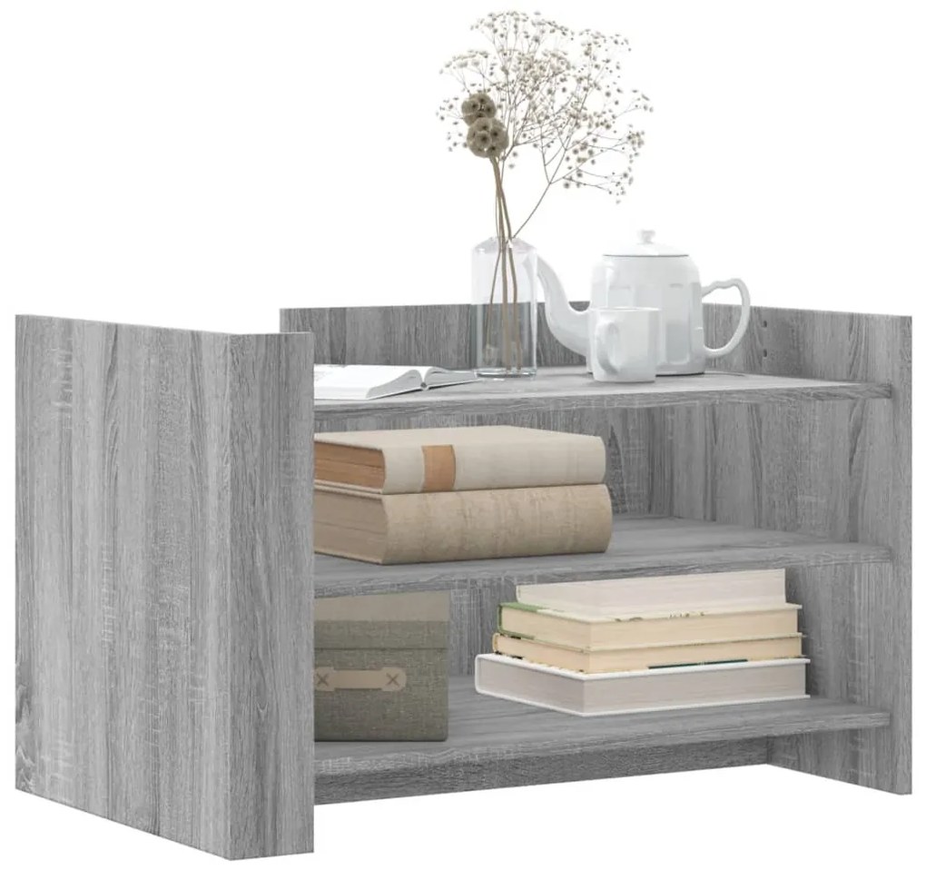 Mesa de centro 80x50x50 cm derivados de madeira cinzento sonoma