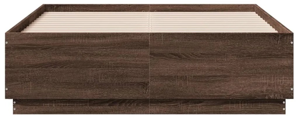 Estrutura de cama 135x190cm derivados madeira carvalho castanho