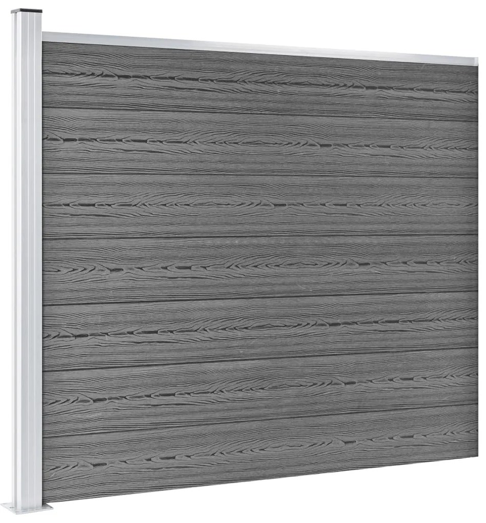 Conjunto painel de cerca 353x146 cm WPC cinzento