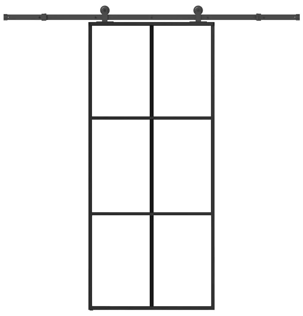 Porta deslizante c/ conj. ferragens 90x205cm vidro ESG/alumínio