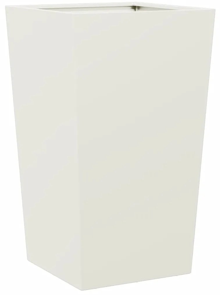 Vaso/floreira de jardim 2 pcs 45x45x75 cm aço branco
