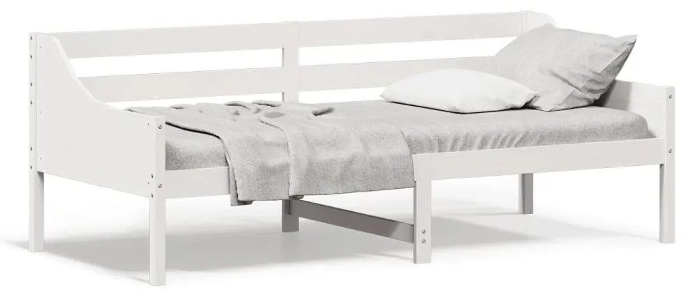 vidaXL Cama dia sem colchão branco 100x200 cm pinho de madeira maciça