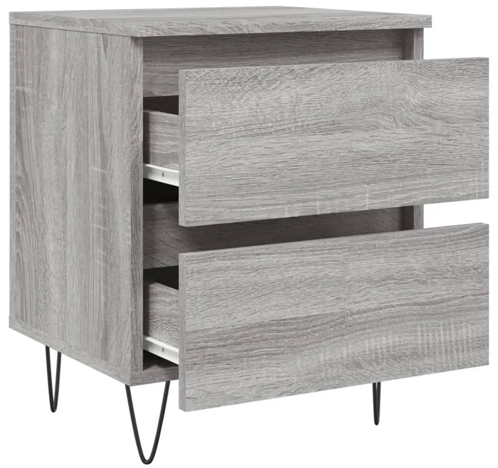 Mesa de cabeceira 40x35x50 cm derivados de madeira cinza sonoma