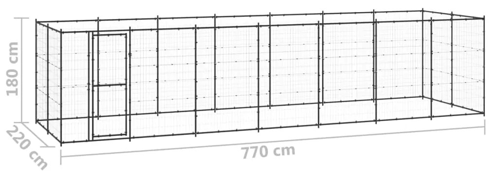 Canil de exterior 16,94 m² aço
