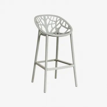 Pack De 4 Bancos Altos De Jardim Em Polipropileno Ores Verde Cáqui & ↑75 Cm - Sklum