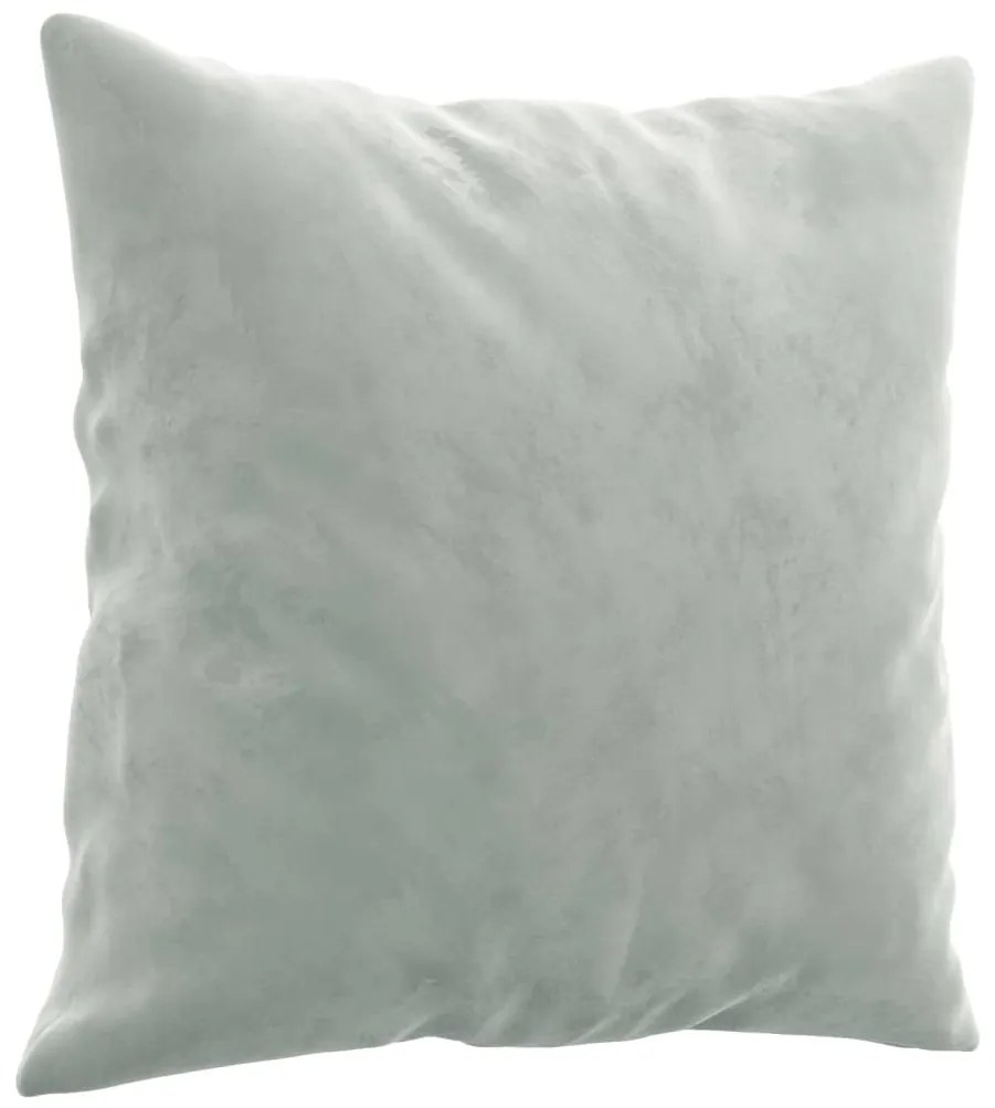 4 pcs conjunto de sofás com almofadas veludo cinzento-claro