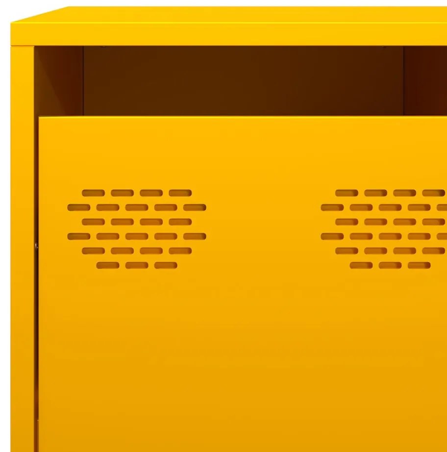 Aparador 135x39x103,5 cm aço laminado a frio amarelo mostarda