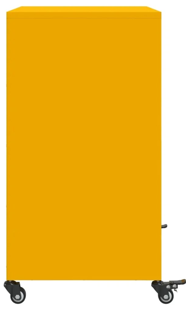 Aparador 68x39x72 cm aço amarelo mostarda