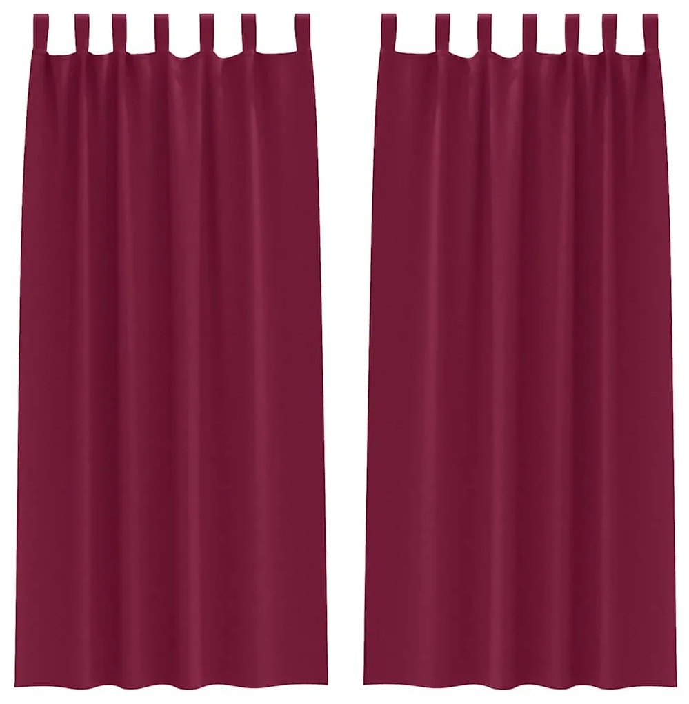 Cortinas 2 pcs Vinho Vermelho 245 x 140 cm Poliéster