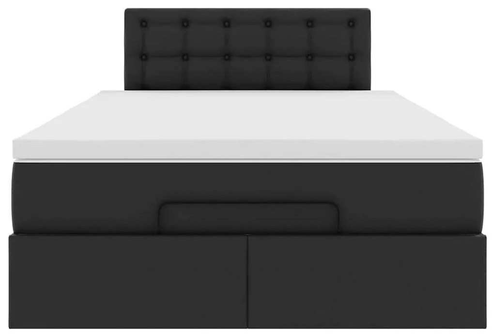 Estrutura de cama otomana com colchão 120x200 cm preta