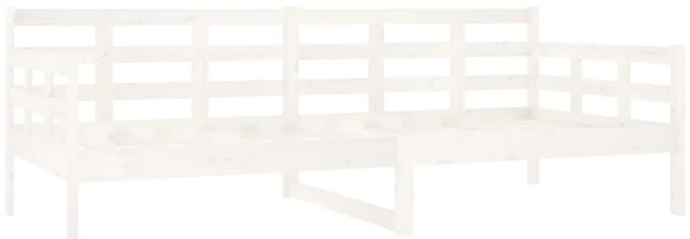 Sofá-cama 90x200 cm madeira de pinho maciça branco