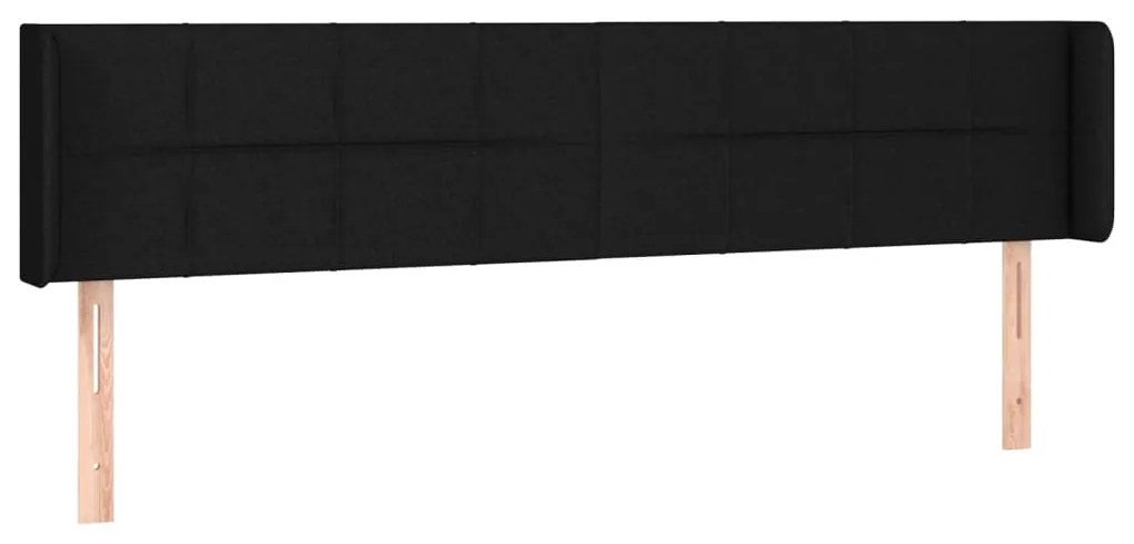 Cabeceira de cama c/ luzes LED tecido 183x16x78/88 cm preto