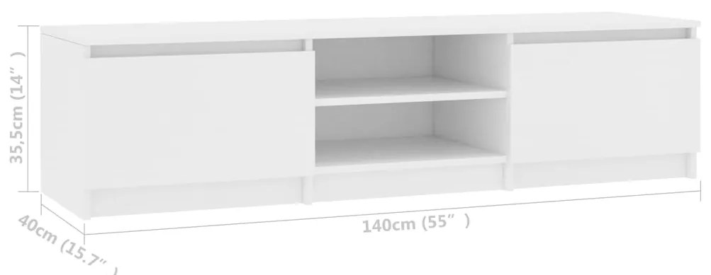 Móvel de TV Infinity de 140cm - Branco - Design Moderno