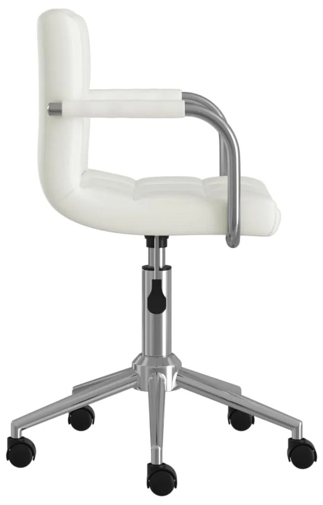 Cadeira de jantar giratória couro artificial branco