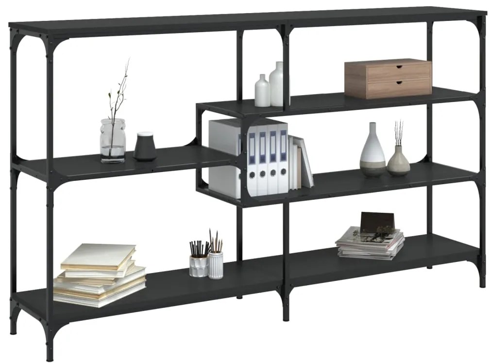 Mesa consola 160x32x95 cm derivados de madeira preto