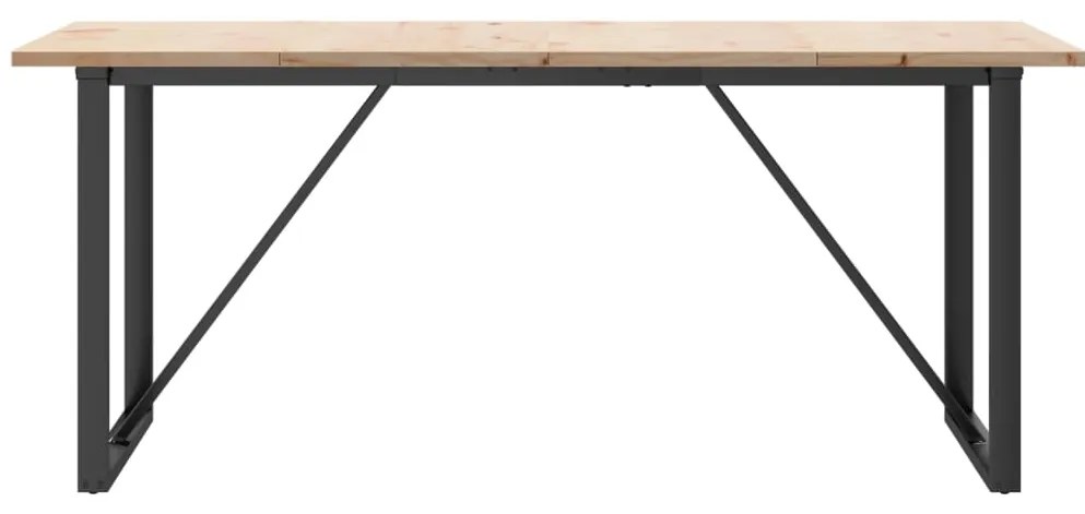 Mesa de jantar estrutura em O 180x90x75,5cm pinho/aço