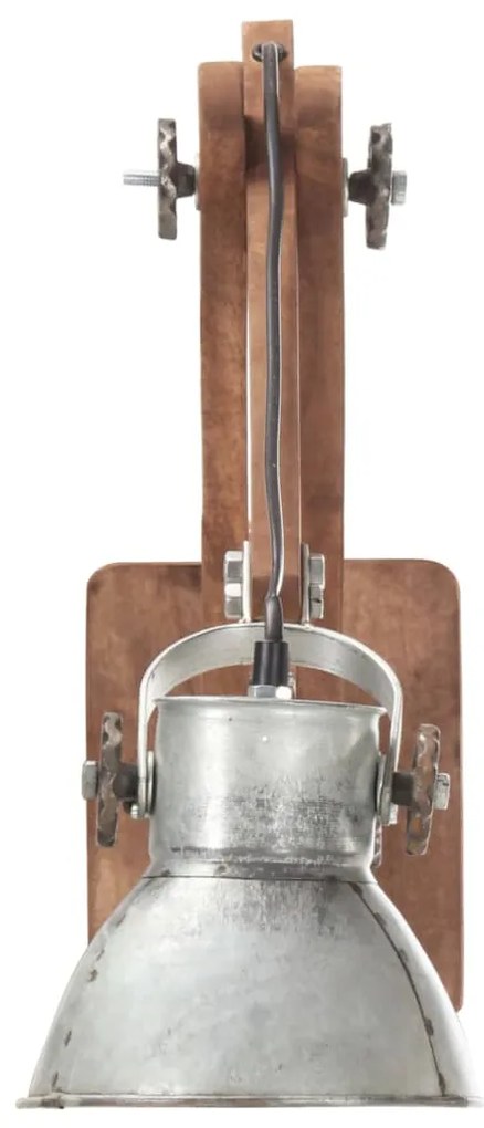 Candeeiro de parede redondo estilo industrial E27 prateado