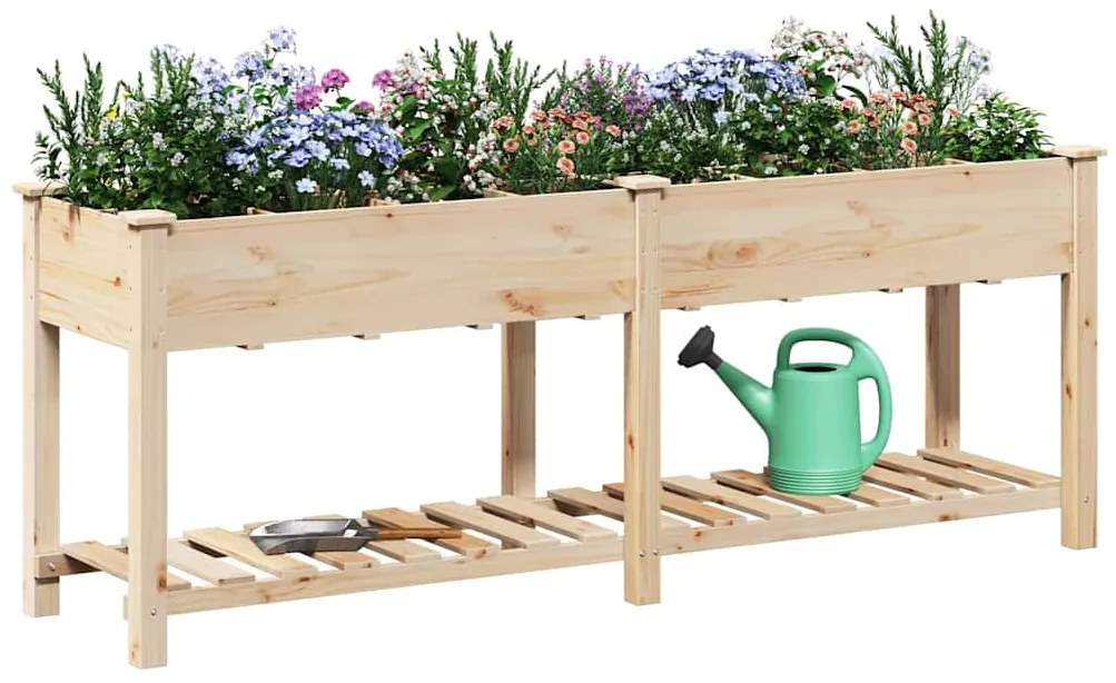 Jardineira vidaXL com Grades 203x53x76 cm Madeira Sólida de Abeto