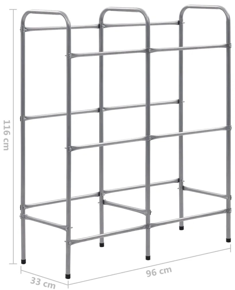 Prateleira para 6 caixas 96x33x116 cm aço prateado