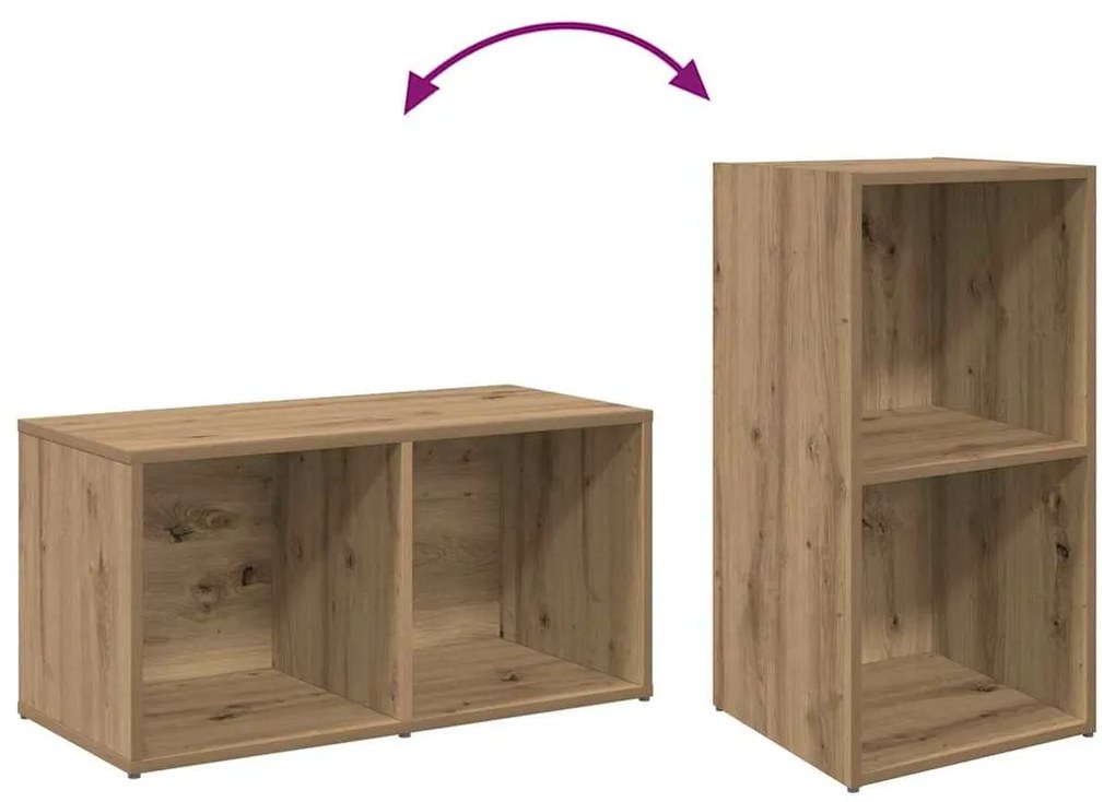 Conjunto de móvel de TV com prateleira 2 pcs Carvalho Artesanal