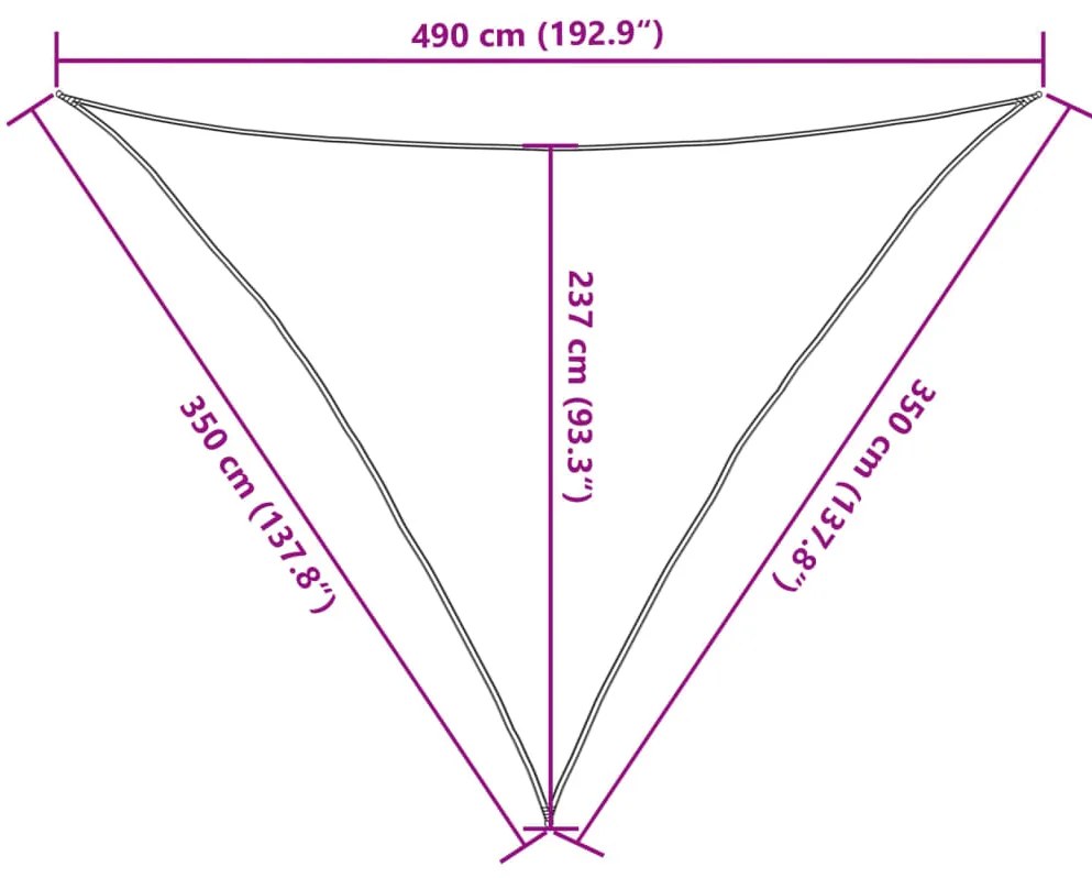 Para-sol estilo vela 160 g/m² 3,5x3,5x4,9 m PEAD antracite