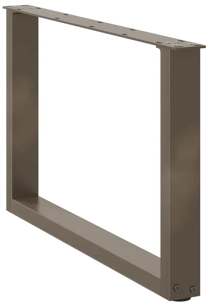 Pés para mesa de centro em formato de U, 2 peças, aço natural, 60x(42-