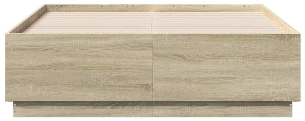 Estrutura de cama 120x190 cm derivados madeira carvalho sonoma