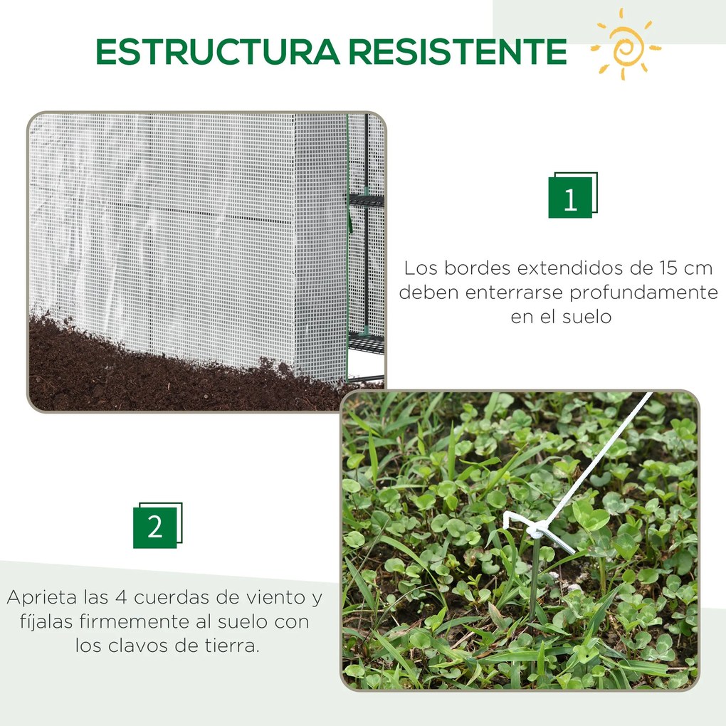 Estufa de Jardim Estufa Caseira com 4 Prateleiras Porta Enrolável Cobe
