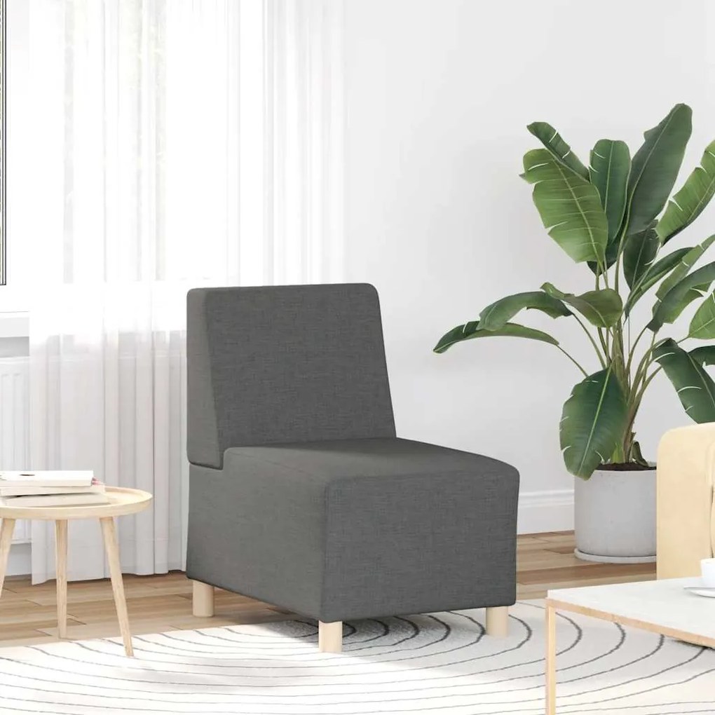 vidaXL Poltrona sem braços 55 cm tecido cinzento-escuro