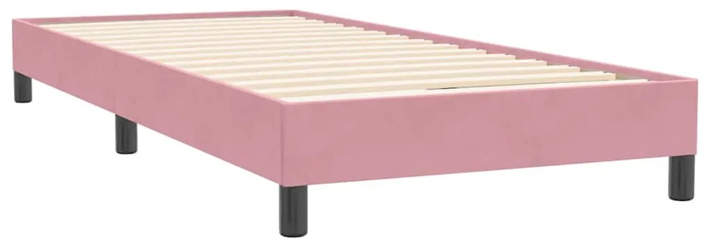 Cama com molas/colchão rosa 90x220 cm veludo