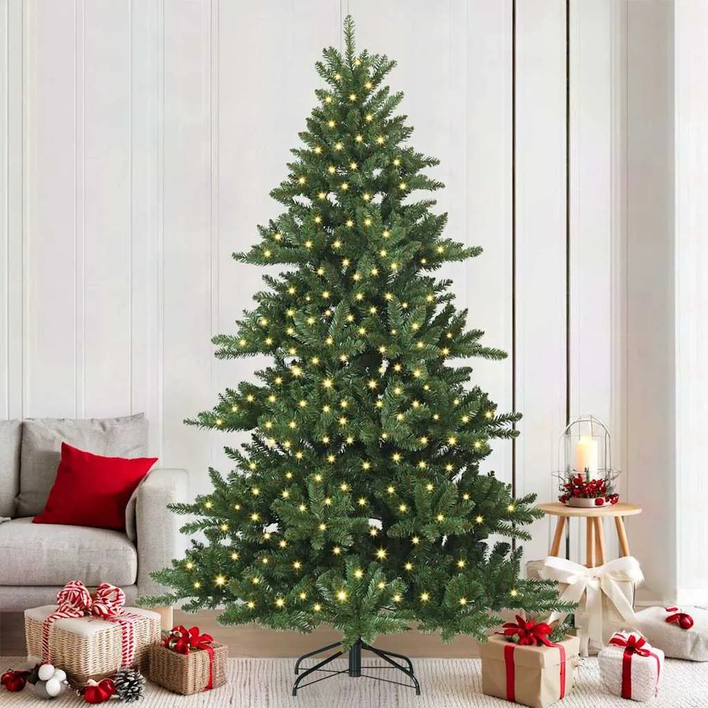 vidaXL Árvore de Natal Articulada Artificial Verde 210 cm PVC e Aço