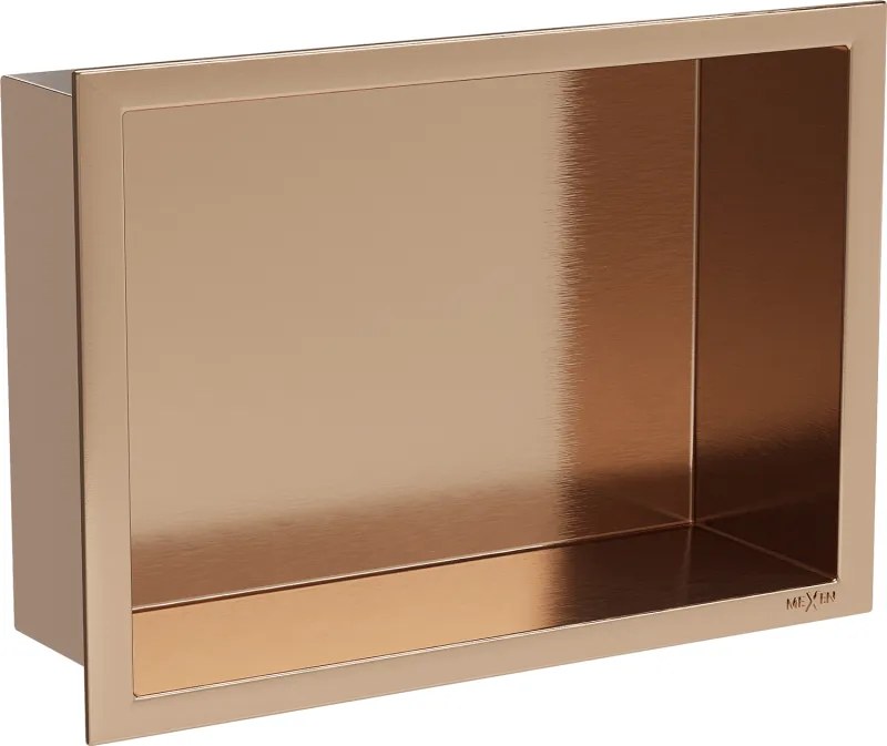 Mexen X-Wall-R prateleira embutida com flange 30 x 20 cm, cobre escovado - 19C0302010