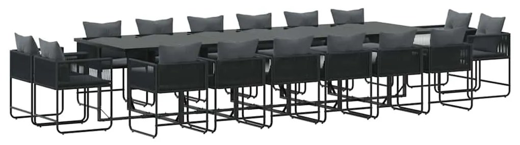 Conjunto de Jantar de Jardim de 22 Peças vidaXL com Almofadas em Aço e