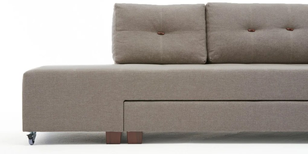 Sofá-Cama de Canto Manama – Creme – 280x85x206 cm