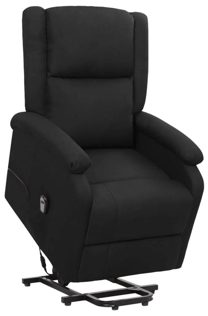 vidaXL Poltrona elevatória tecido preto