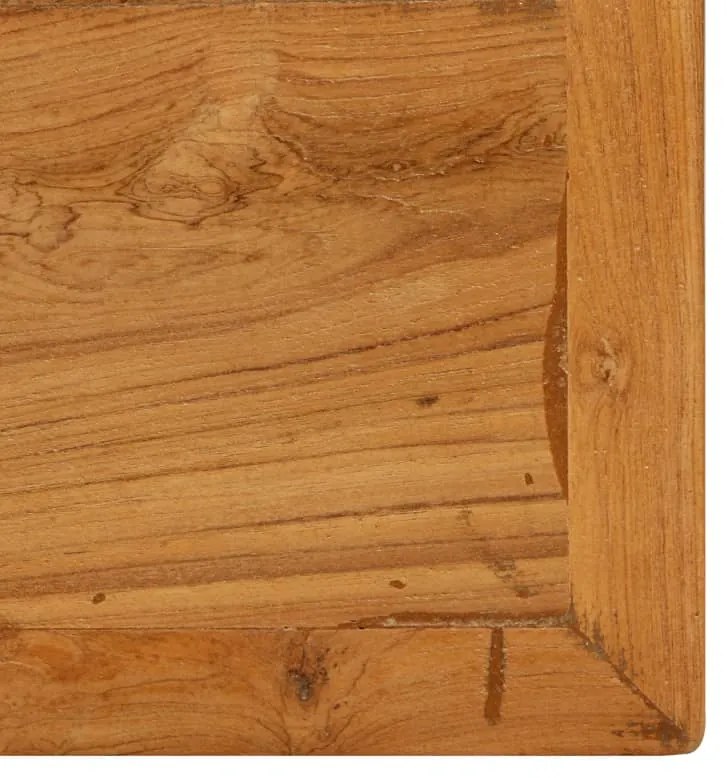 Mesa de bar em madeira de teca recuperada maciça 150x70x106 cm