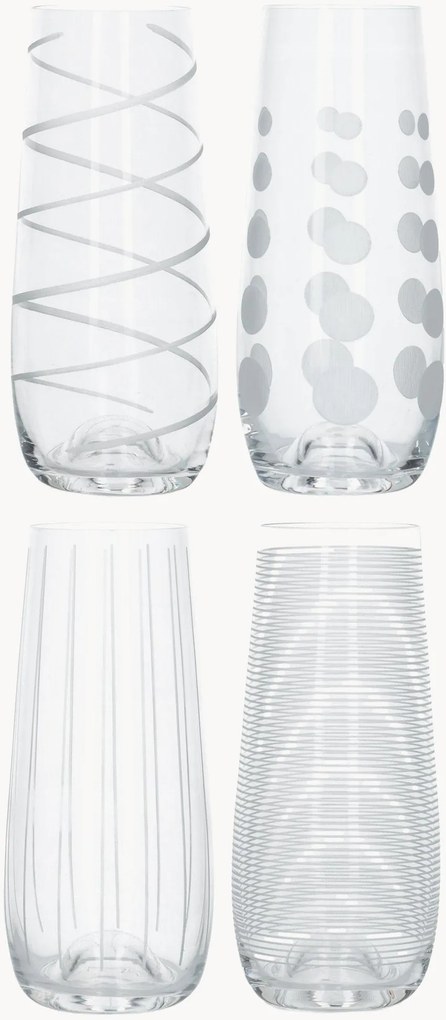 Flutes de champanhe de cristal Cheers, conjunto de 4