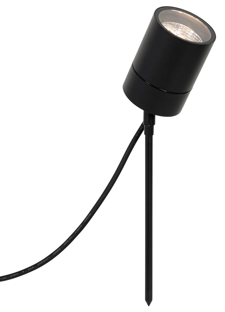 Ponto de espiga moderno preto AR70 ajustável IP44 - Solo